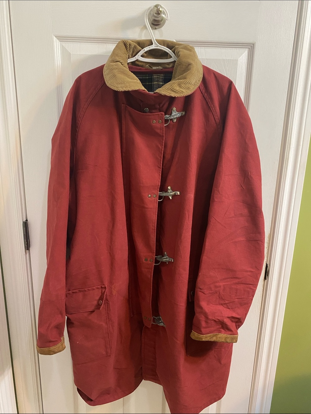 Vintage Fay Red Fireman’s Clasp Jacket Mens XL Tall Utility Chore Hunting Coat